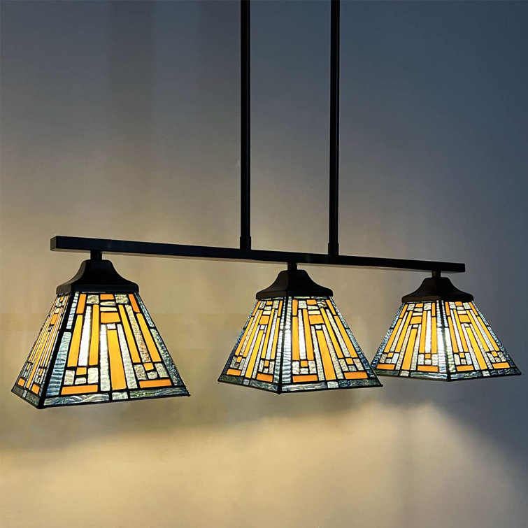 Vinplus Tiffany Pool Table Light, 7" Lampshade Mission Style Hanging